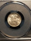1913 10c Barber Dime Pcgs Ms64