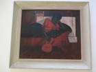 Vintage Black Americana Painting Portrait Musician Guitarist African American 
