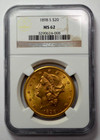 1898 S  20 Ngc Ms62 Liberty Head Gold Double Eagle Graded Coin Bullion  