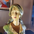 Vintage Bust Of Woman Sculpture Statue Figurine Female Lady Head Home Decor Art