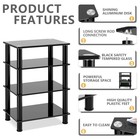   4-tiers Media Compontent Tv Stand Audio Video Tower Tempered Glass Shevles