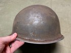 Original Wwii Us Army M1 Helmet Shell  Front Seam  Original Paint  Fixed Bail