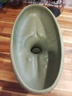 Vintage Mccoy Floraline 463 Pedestal Vase   Ikebana Vase   Planter Matte Green