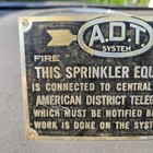 Vintage Adt Fire Alarm Sprinkler System Metal Sign Plaque American District   