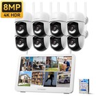 8mp Wireless Wifi Camera Security System Audio Ptz Outdoor 10ch 12   Monitor Nvr