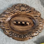 Virgin Islands Drift Wood  Crab Shell  Florida Gator Ashtray Set Of 3