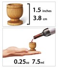 Olive Wood Mini Communion Cups With Bread Tray     Set Of 6 Wooden Hand-carved    