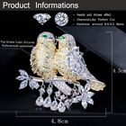 Silver Plated Cubic Zirconia Bird Brooch Pin Animals Fashion Jewelry Accessories