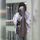 Advanced New Violin Case Dark Grey Gourd Shape 4 4 Carbon Fiber Bag Ships Us