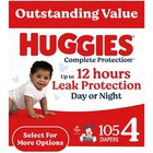 Huggies Complete Protection Baby Diapers Size 4 22-37 Lbs 104 Count Disposable