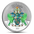 2023 1 Oz St  Lucia Coat Of Arms Silver Coin Proof  colored 