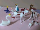 Vintage Blown Glass Greyhound Dog With Puppies On Chains Rooster Seal Parakee 14