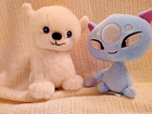 Lot 2 Neopets Limited Too Vintage Plush - Blue Kadoatie   White Doglefox   2002