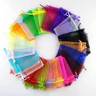 100pcs Sheer Organza Gift Packing Jewelry Pouches Wedding Favor Party Candy Bags