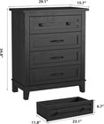 4 Drawer Dresser For Bedroom 34 8  Wooden Closet Chest Storage Cabinet