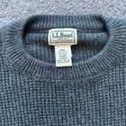 Ll Bean Mens Waffle Knit Crewneck Sweater Charcoal Gray Cotton Wool Xl-reg