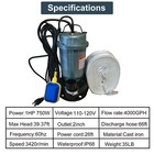 1hp Cast Iron Submersible Sewage Pump 4000gph W 66ft Hose Float Switch 110v-120v