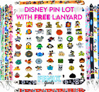 Disney 100x Trading Pins   Lanyard Assorted Lot Pins Disneyland Disneyworld