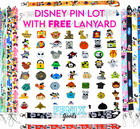 Disney 50x Trading Pins   Lanyard Assorted Lot Pins Disneyland Disneyworld