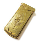 Antique Avery Needle Packet Case Quadruple Golden Casket Butterfly