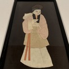 Antique vintage Asian Framed 3d Silk Art Shanghai