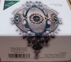 Vintage Christmas Beaded Satin Ornament Push Pin Kit  Gold   Green Rhinestones 