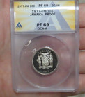 1977 Jamaica 10 Cents Anacs Pf69 Ultra Cameo Low Mintage Low Pop