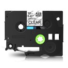 4pk 0 47  12mm Black On Clear Tz-131 Label Tape For Brother P-touch Tze-131