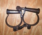 Colorado Territorial Prison Working Cast Iron Handcuffs   Key 