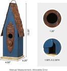 Hand Painted Distressed Hanging Wood Bird House For Outdoors 13 25  H