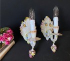 Pair Of Antique Ceramic Sconces From Italy  60 Handmade