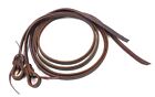 Split Reins Soft Heavy Oiled Harness Leather 5 8  X 8  Weighted Ends Amish