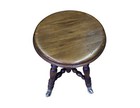 Walnut Finish Wood Top Piano Stool With Adjustable Height  Clawfoot Legs St05