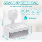 1pcs Wall Mounted Suction Cup Soap Dish Sponge Holder For Shower Kitchen  White