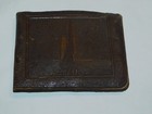 Vtg Wallet Old Leather Money Cash Currency Holder Worlds Fair Chicago 1933
