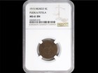1915  Rare T  tela Del Oro Y Ocampo Revolutionary 5 Centavos  Ngc Ms 61 Sharp Str