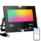 Led Flood Lights Rgb Color Changing 300w Equivalent Outdoor  30w Bluetooth 
