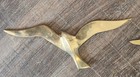 5 Pc Mcm Solid Brass Flying Birds Wall Hanging Seagulls Decor Vtg Made In India
