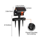 2x 16-hole Oscillating Sprinkler Auto Swing 4 Spray Mode Adjustable Lawn Garden