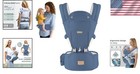 Ergonomic Baby Carrier Hip Seat 6 Positions Hands-free Dark Blue