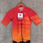 Castelli Rosso Corsa Cycling Speed Suit Orange Black Mens Xl Triathlon