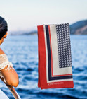 Royal Viking Scarf Cruise Line Red White   Blue Square Versatile Cruise Wear