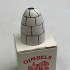 Vintage Gimbels Thimbles Wooden Hand Carved Painted Igloo Thimble W Original Box