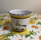Vintage Cantagalli Firenze Ceramic Hand Painted Bird Indoor Planter Pot