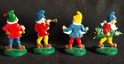 4 Vintage Hard Plastic Miniature 2  Gnomes Germany