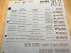1970 Ford Mustang Cougar T-bird Used Am 8 Track Service Repair Manual  48 Pg 