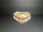 Vintage Hand Crafted Seashell Embellished Heart Shaped Hinged Lid Jewelry Box
