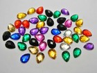 1000 Mixed Color Acrylic Flatback Teardrop Rhinestone Gems 10x14mm No Hole