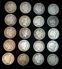 20 Different Dates And Mint Marks Ave cir  90  Silver  Barber Dimes