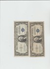 2 Notes 1935   1 With Motto   1 Without Motto  One Dollar Silver Certificate